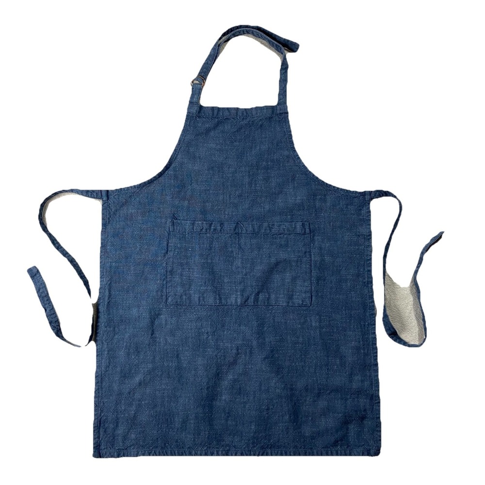 Hearth & Hand Magnolia 100% Cotton Canvas Bib Apron Denim Blue Pocket Adjustable
